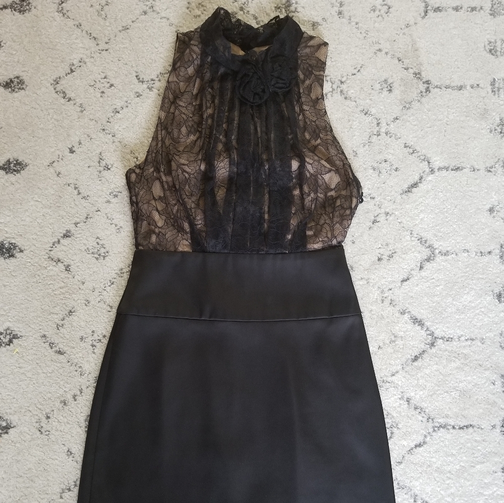 BCBGMaxAzria black and tan mini dress 0